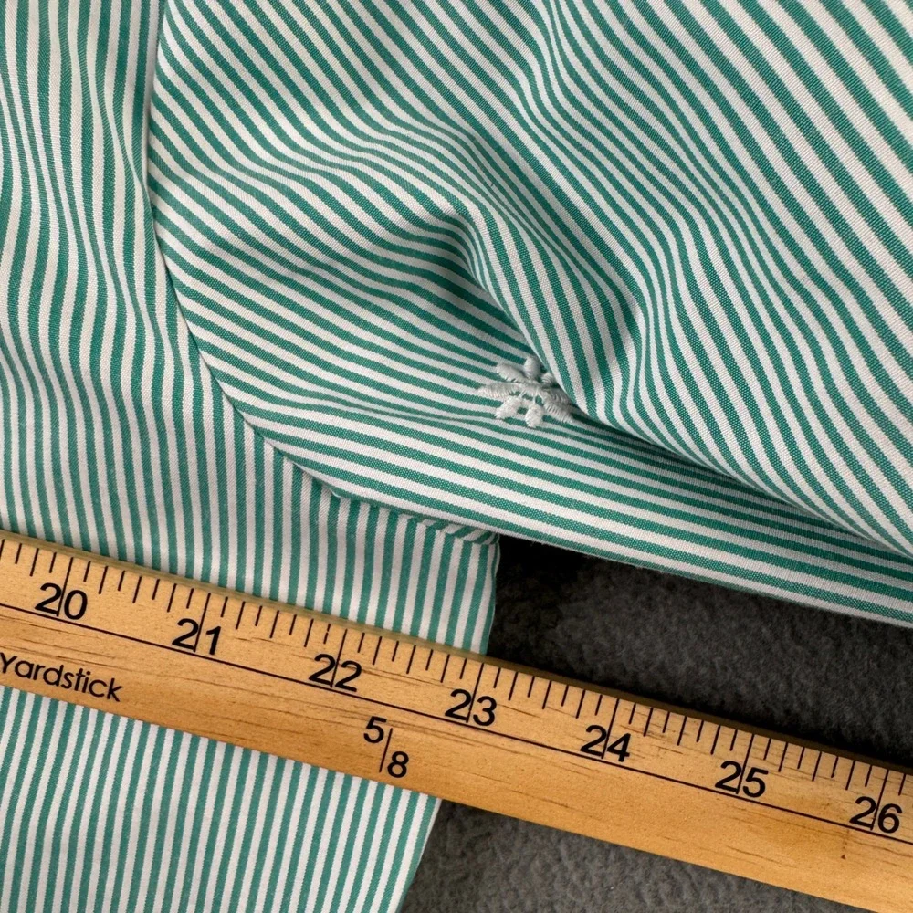 Hobbs London Green White Striped Floral Embroidered Bell Sleeve Blouse US 10 - Picture 4 of 8